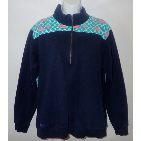 Simply Southern Women’s Size L Long Sleeve 1/4 Zip Sweatshirt Elbow Patch Preppy - Picture 2 of 9